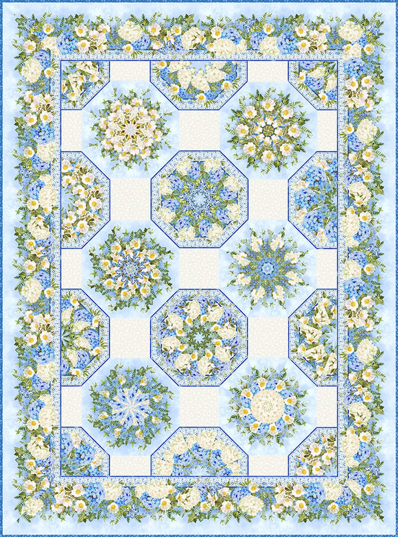 Periwinkle Spring Kaleidoscope Quilt Pattern PSKPATT