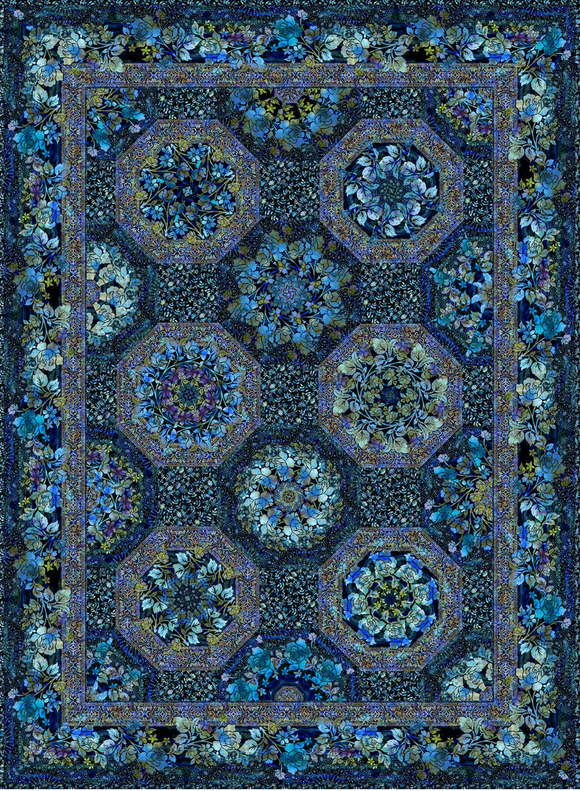 Halcyon II Kaleidoscope Quilt Shop Kit - Blue HN2KBKIT